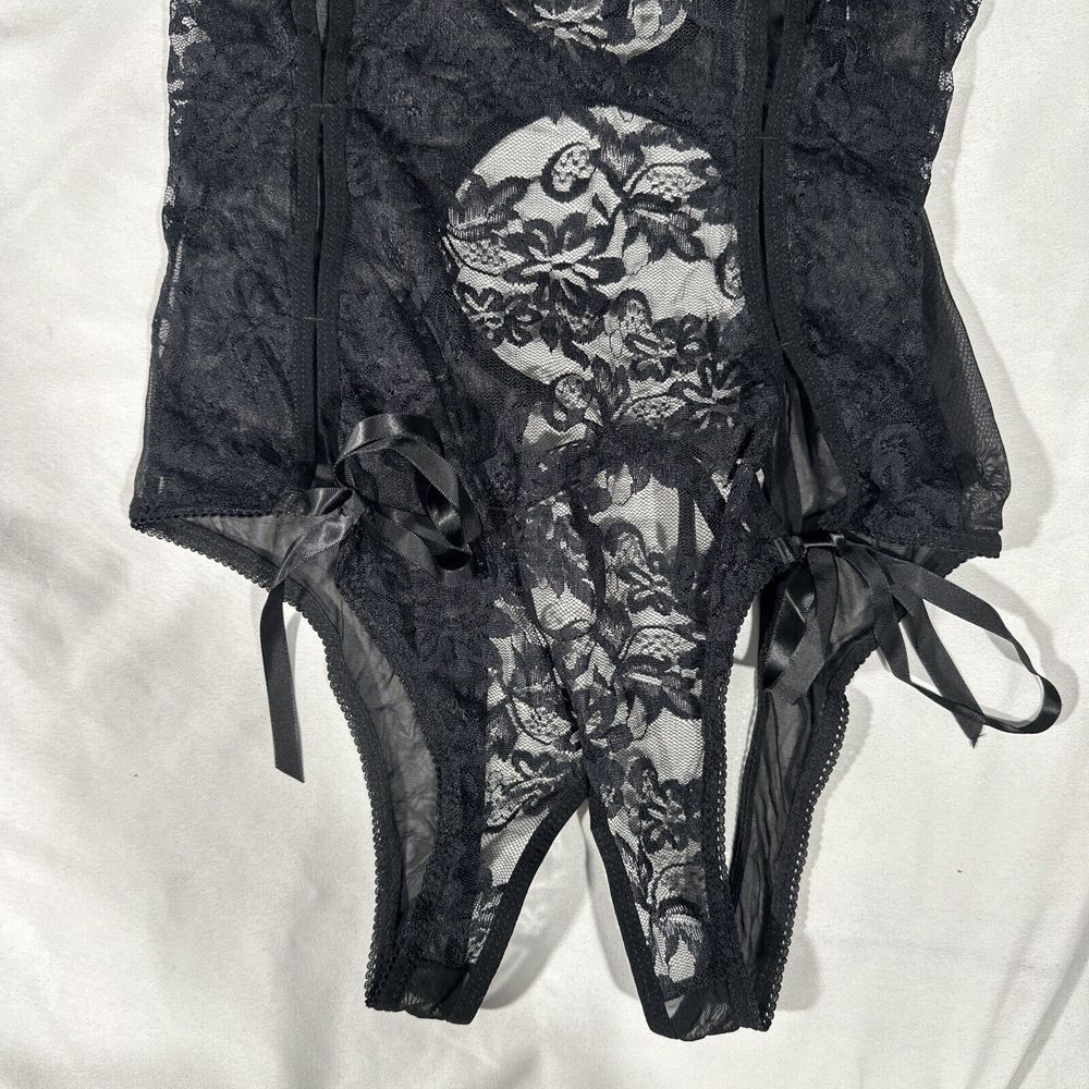 NEW$42 Oh La La Cheri [ OS ] Zara Underwire Open Cup Open Gusset Lace Teddy 6387 - Picture 6 of 15